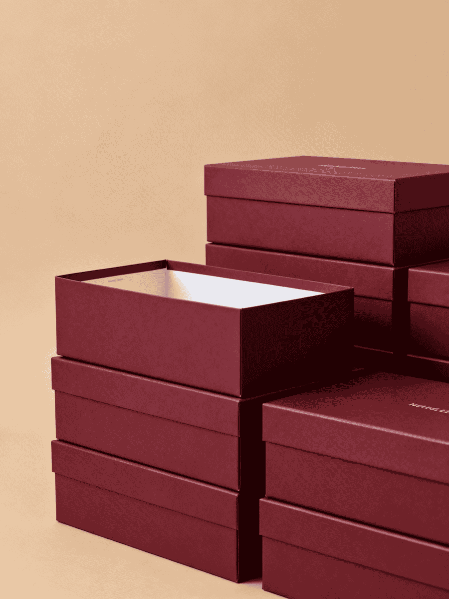 Two piece rigid box for luxury items